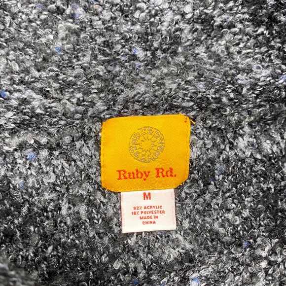 RUBY RD Fringe Cowl Neck Heathered Gray Sweater - Picture 3 of 4